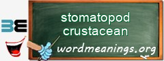 WordMeaning blackboard for stomatopod crustacean